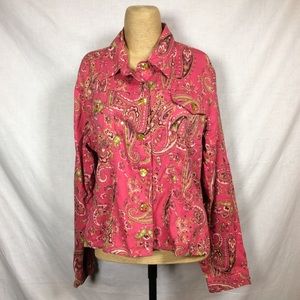 New Identity Women’s Pink/Green Paisley Jacket